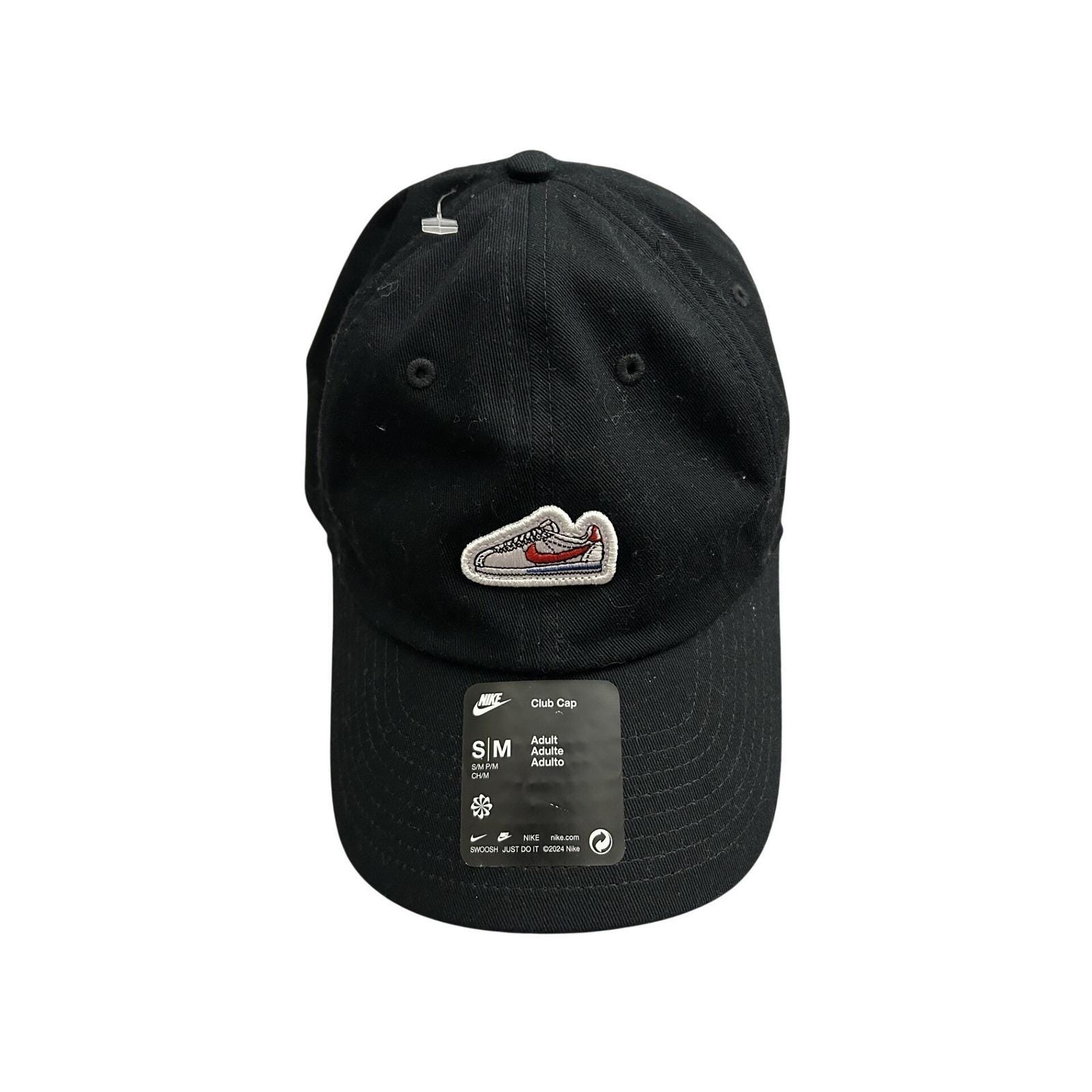 Nike Club Cap Unisex S/M Black New Cortez Sneaker Patch Hat HJ7124