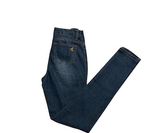 Pantalones vaqueros ajustados VIP JEANS para mujer, talla 5/6, azul oscuro, nuevos, elásticos, de talle alto, con etiquetas.