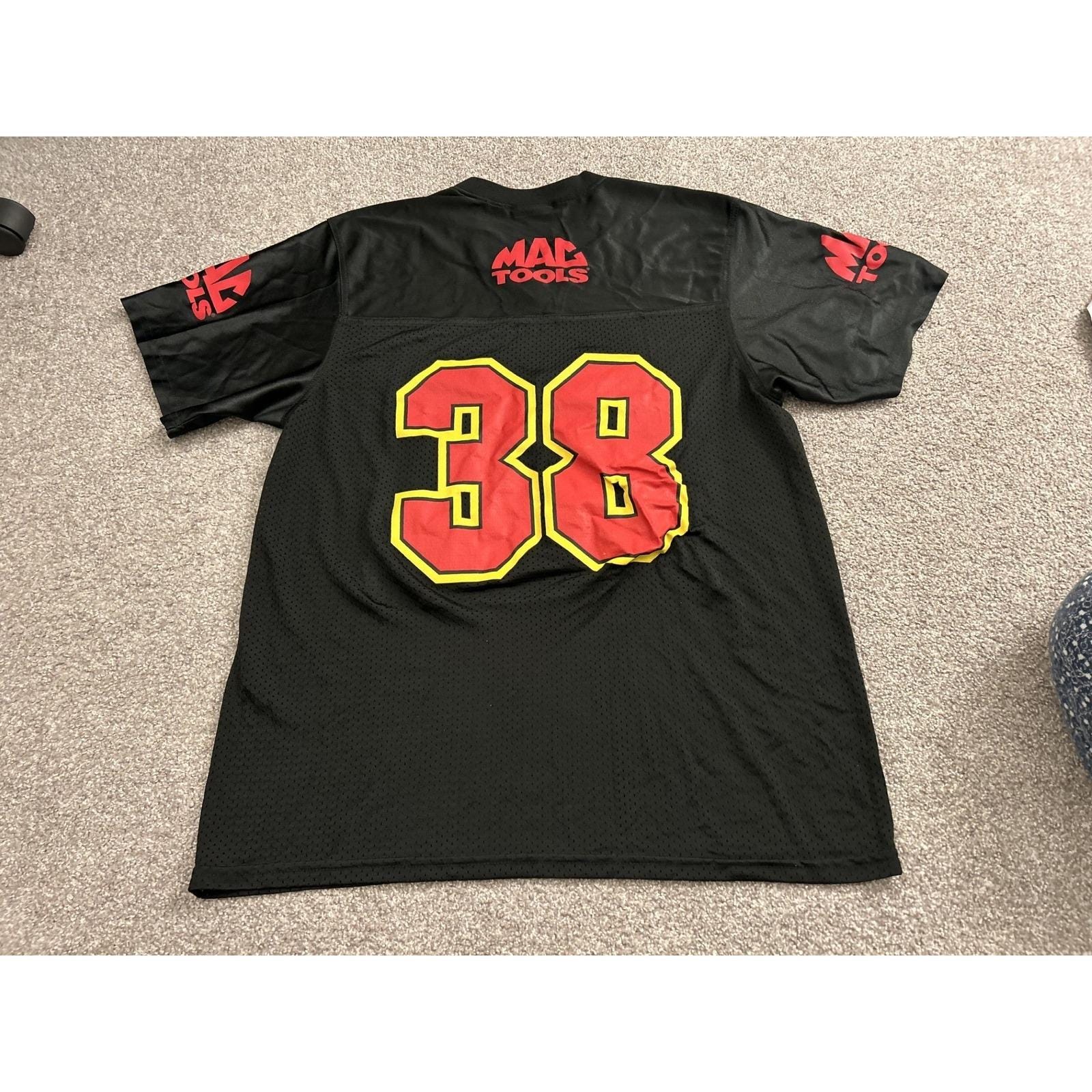 Mac Tools Football Jersey Mens Large Black Excellent 38 Mesh Promo