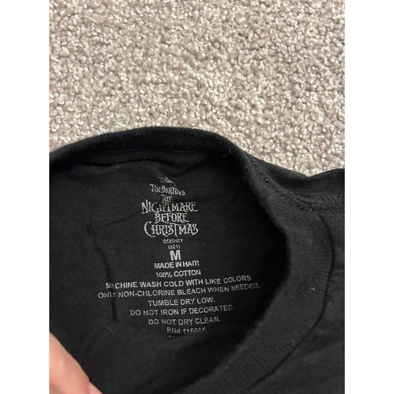 Disney Nightmare Before Christmas TShirt Medium Black Excellent Jack Skellington image 2