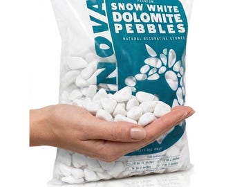 5 lb Premium White Dolomite Pebbles 1/4-1/2 Inch for Aquariums, Plants & Vases