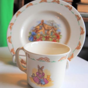 Bunnykins Royal Doulton Tableware LTD 1936 Plate or Cup Vintage ABGGoodStuff