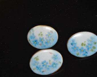 Botones antiguos de porcelana pintados a mano