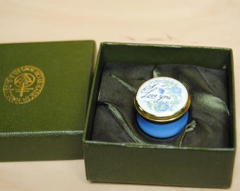 Vintage I Love You small Enamel round box Crummles & Co.