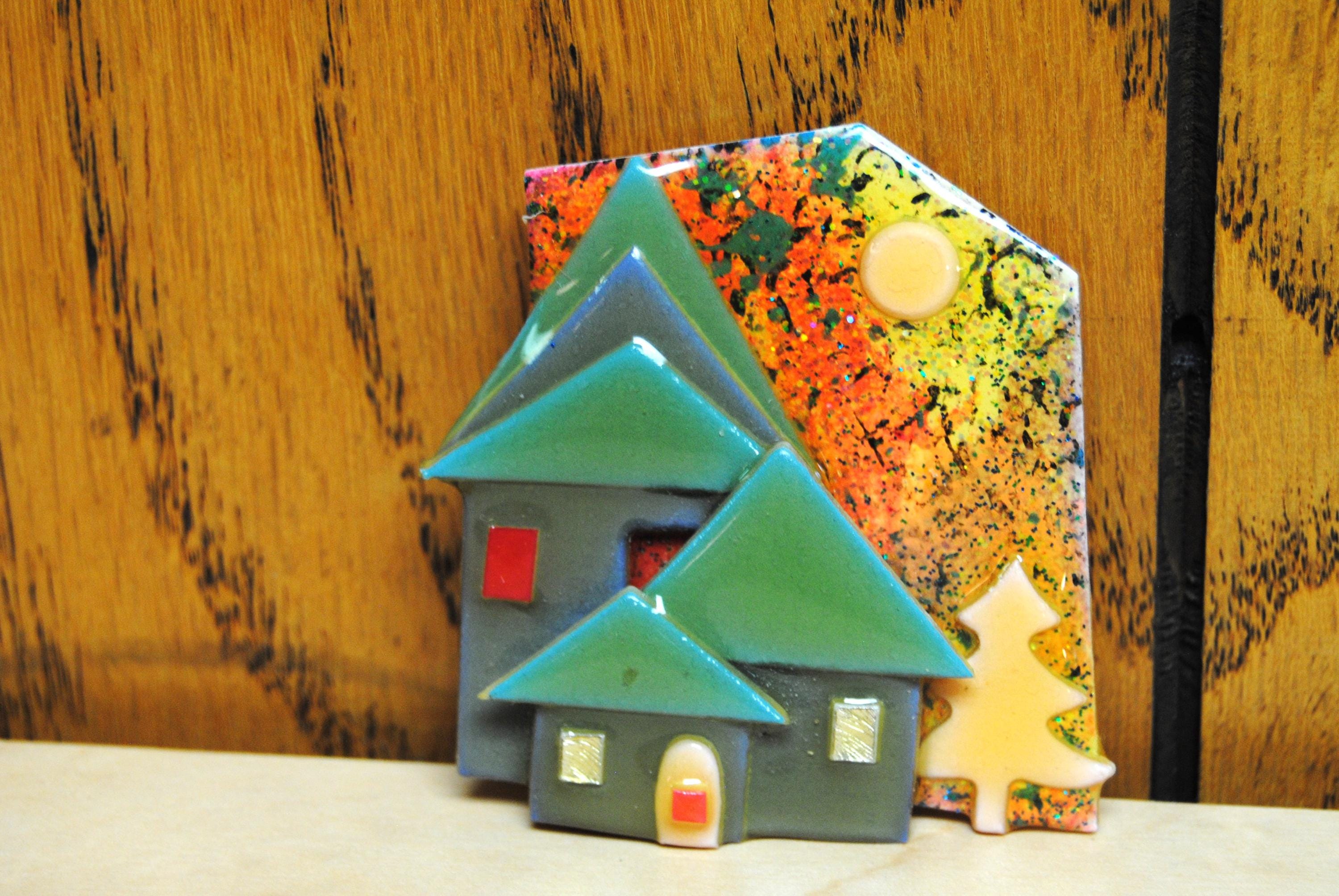 Vintage Lucinda House Pin Acrylic Brooch - Etsy