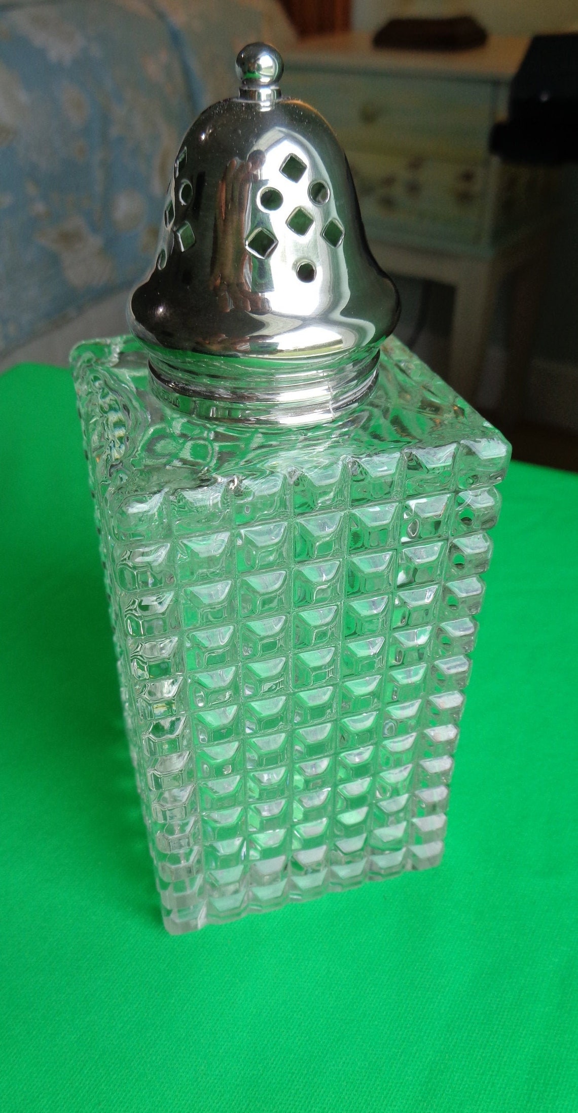 Vintage Cut Glass Sugar Shaker Etsy