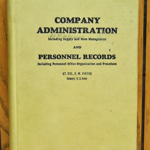 Military Company Administration Manual 1942 Personnel Records Vintage ABGGoodStuff