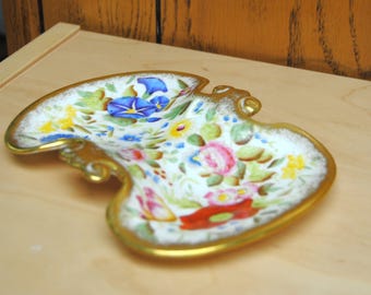 Vintage Hammersley Bone China Queen Anne Butterfly Shape Candy Dish