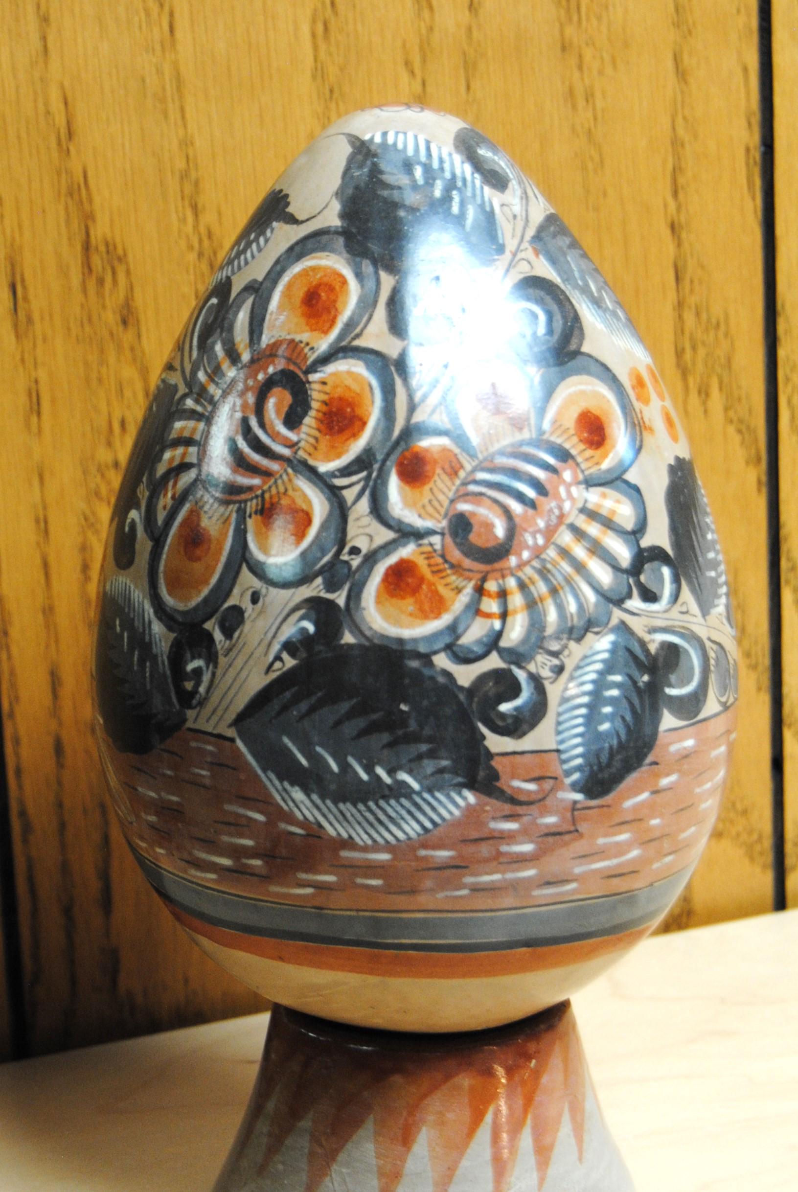 Vintage Juan Olvera Egg Shape Pottery Tonala Jalisco - Etsy