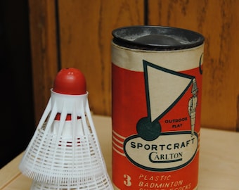 Vintage Sportcraft Carlton Badminton Shuttlecocks and Tube