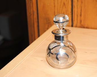 Vintage Silver Overlay Perfume Bottle