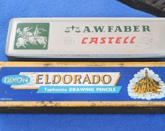 Vintage Dixon Eldorado and A. W. Faber Castell Pencil Tins