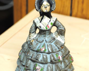 Vintage 1920s Cast Iron Colonial Dress Woman Doorstop