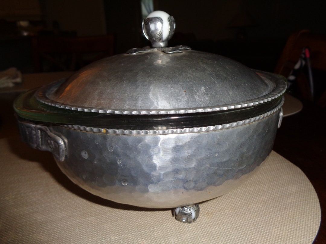 Vintage Hammered Aluminum Casserole Dish Etsy