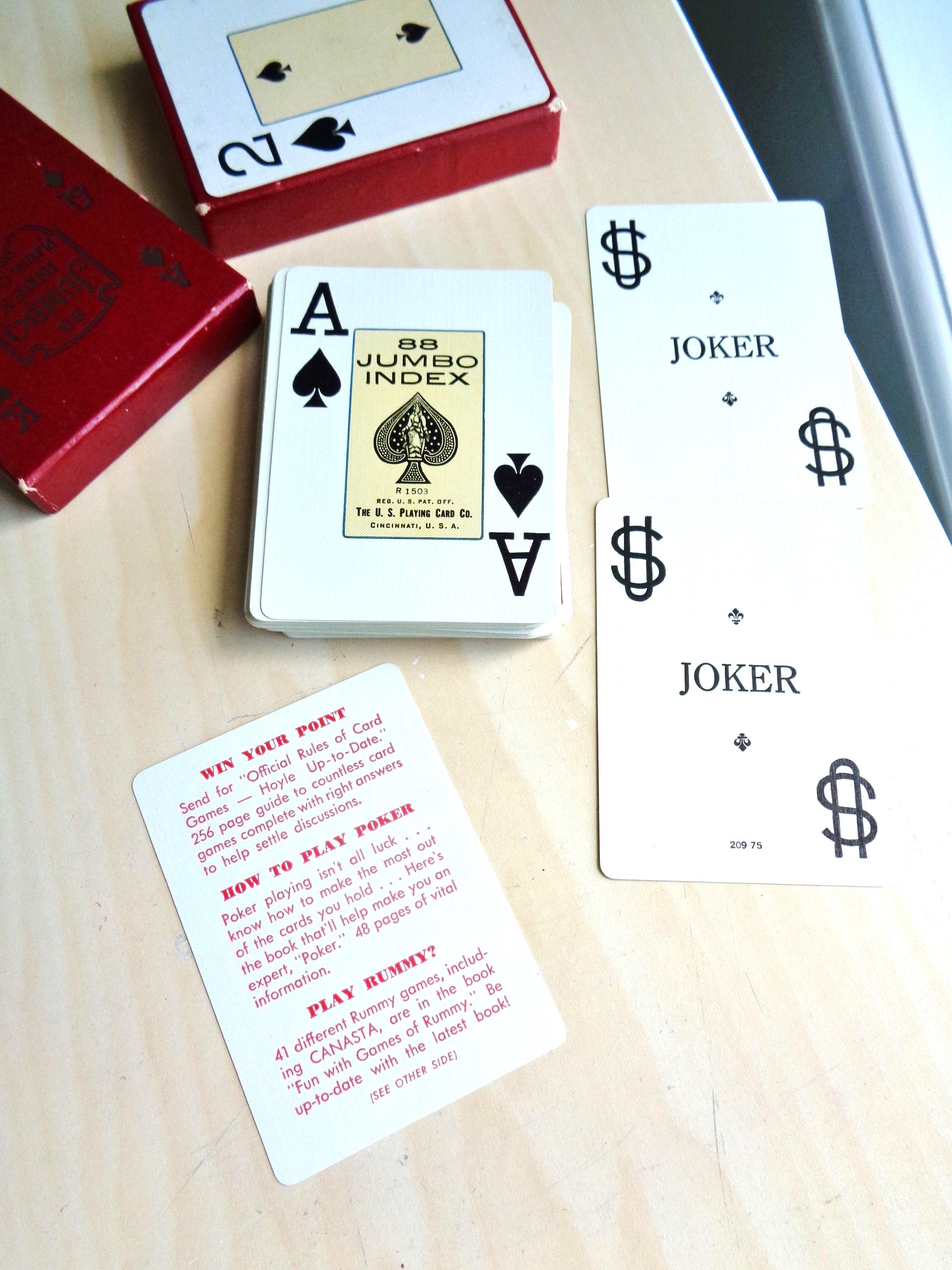 88 Jumbo Index Playing Cards Vintage ABGGoodStuff