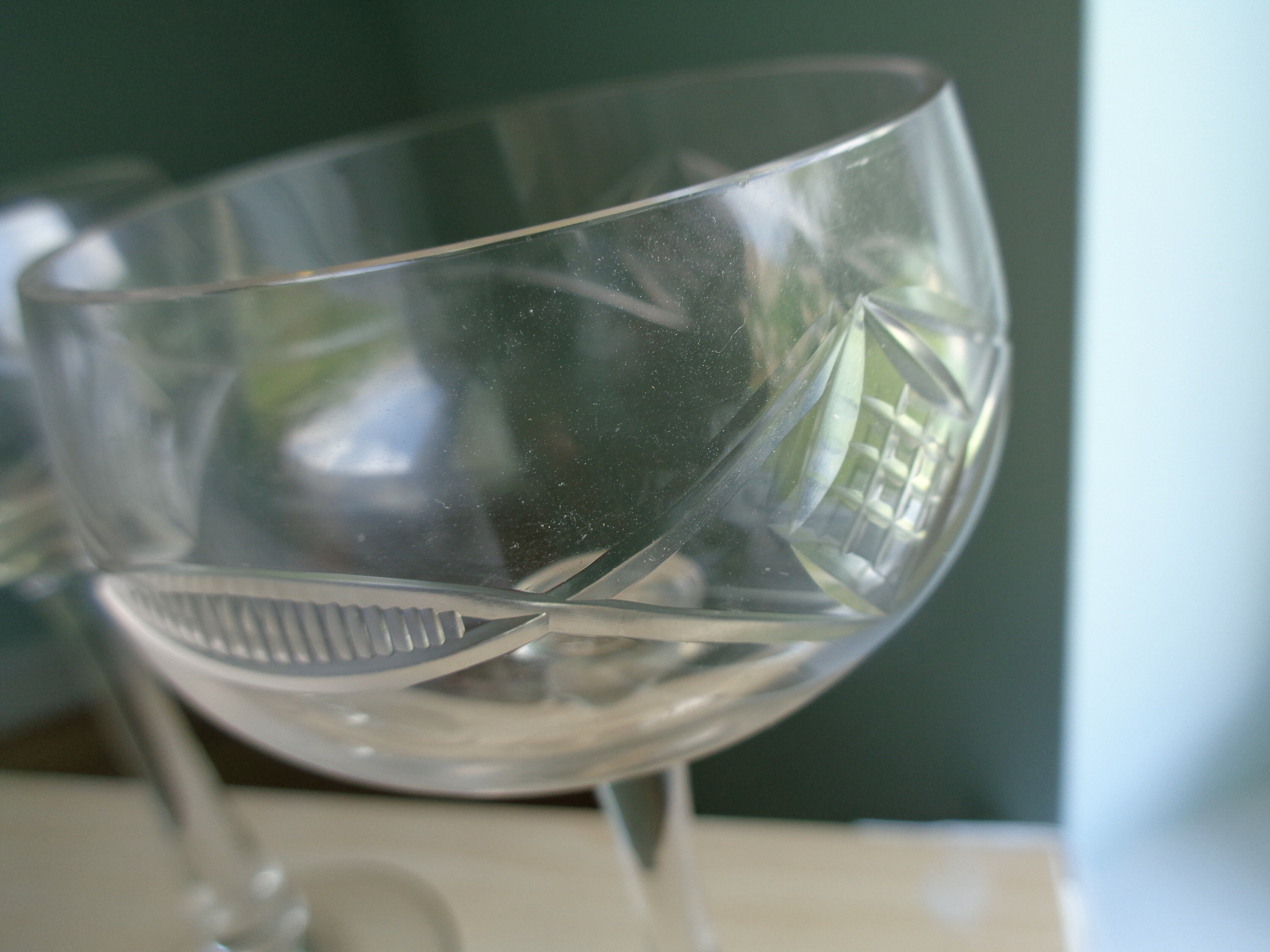 Bavarian Lead Crystal Wine Glass Germany Set Heavy Clear Antique