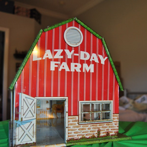 Vintage Marx Toy Tin Lazy-Day Farm Barn