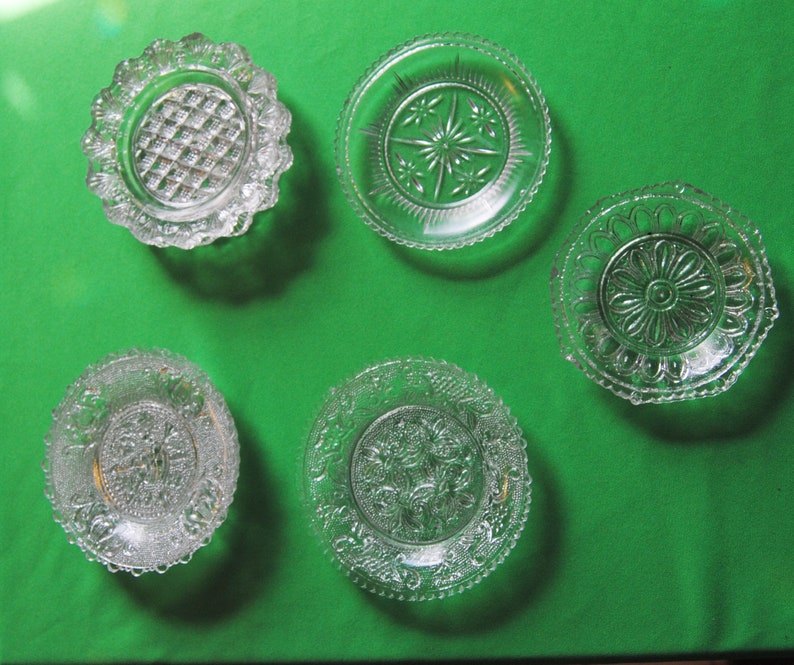 Antique EAPG Sandwich Glass and Flint Glass Cup Plates Etsy