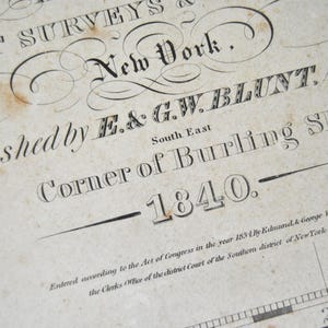 Seekarte des Südatlantiks von E & GW Blunt 1840 Antik Original ABGGoodStuff