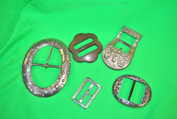 Vintage Belt or Strap Buckles 5 sold together - image 1