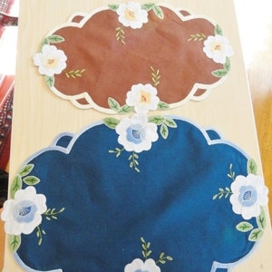 Hand Appliqued Dresser or Table Mats Vintage ABGGoodStuff