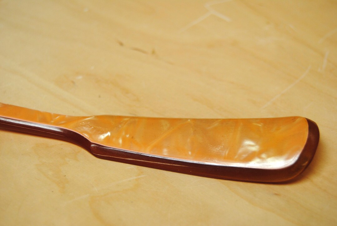 Pyralin Vintage Peach Pyralin Celluloid Pearl Iridescent Shoehorn - Etsy