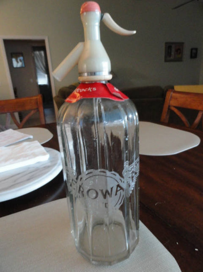 Vintage Soda Water Syphon Seltzer Bottle Aerowata Ltd Adcocks Etsy