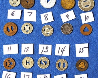 Vintage Transportation Fare Tokens large variety