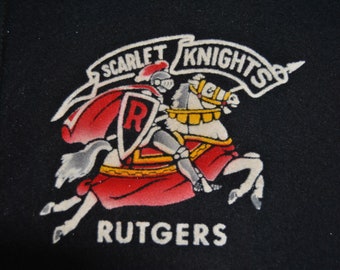 Vintage Rutgers Scarlet Knights Universität Wollfilz Wimpel