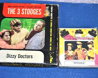 The Three Stooges 8 MM Films Dizzy Doctors and Spooks Vintage ABGGoodStuff