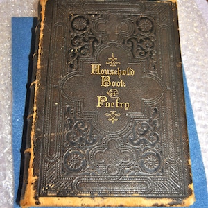 Libro de poesía para el hogar, 1873, antiguo, ABGGoodStuff