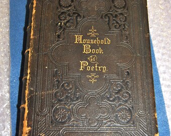 1873 Antique Household Book of Poetry