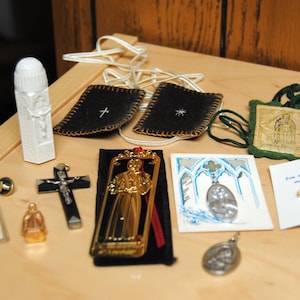 Catholic Icons and Medallions Collection Vintage Antique ABGGoodStuff