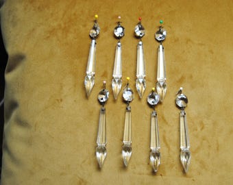 Antike Kronleuchter-Kristalle U Drop Prisms Speerspitze mit achteckigem Stück