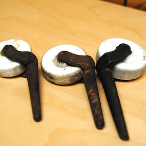 Porcelain Caster Wheels Iron Shaft Antique ABGGoodStuff