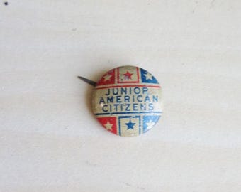 Junior American Citizens Pinback Pins D.A.R. Vintage ABGGoodStuff