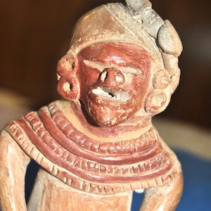 Mayan Figure Hand Formed Mexican Terra Cotta Vintage ABGGoodStuff