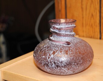 Vintage Hand Formed Glass Vessel Light Purple