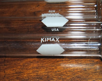 Vintage KIMAX Lipped Test Tubes with Marking Spot 5" high