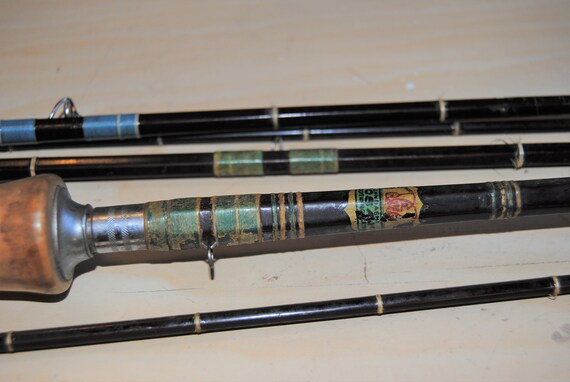 Ensemble De Pêche à La Mouche Vintage – Canne Bambou & Boîte Bois – Japon