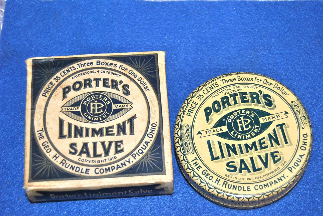 Porter's Liniment Salve Tin With Original Box Vintage Abggoodstuff - Etsy