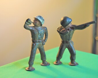 Vintage Barclay Pod Foot Military Figures Cast Lead