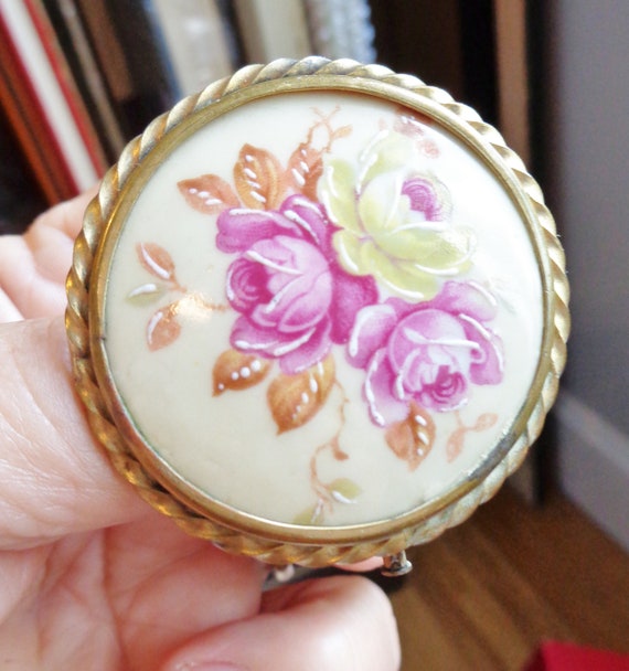 Antique Limoges Porcelain Brooch Hand Painted - image 4