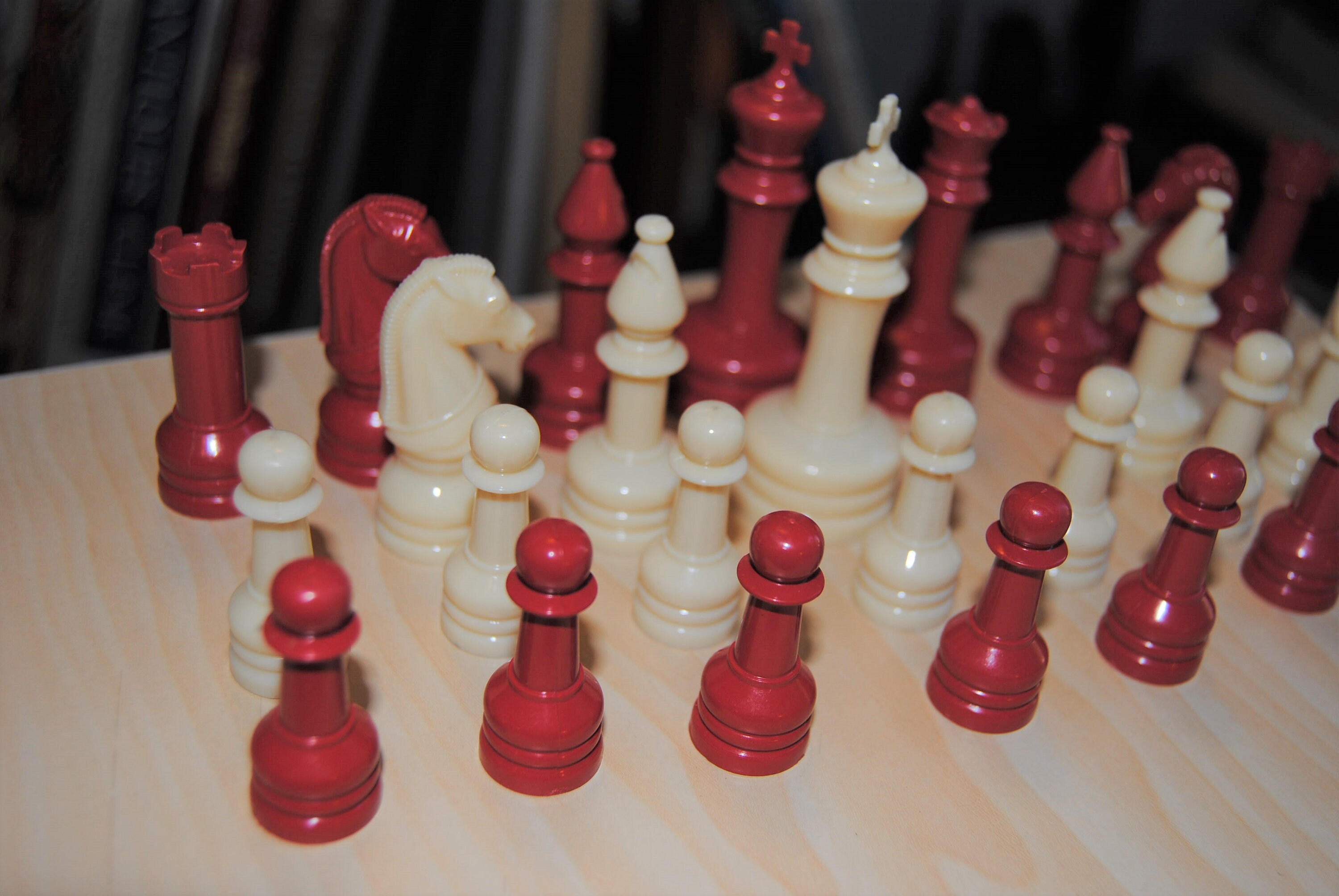 Red and White Chess Set - Etsy