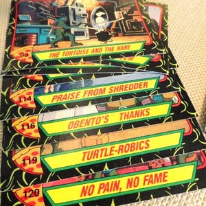 Tarjetas coleccionables de las Tortugas Ninja Adolescentes Mutantes de 1989, varias, vintage, ABGGoodStuff