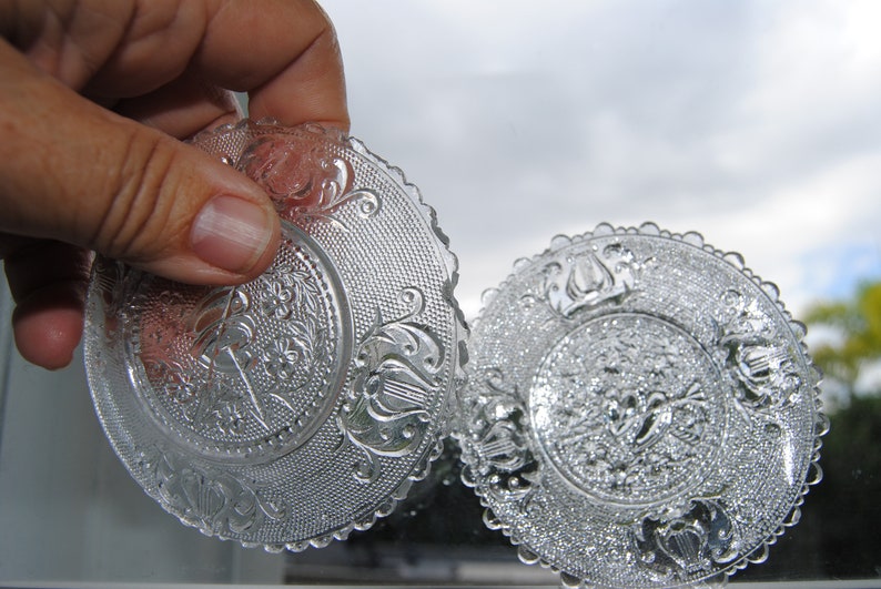 Antique EAPG Sandwich Glass and Flint Glass Cup Plates Etsy