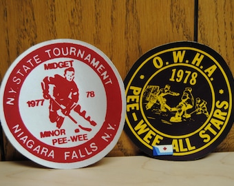 Vintage 1977 1978 Pee Wee Midget Ice Hockey Tournament Patches