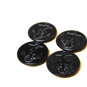 Four Navy Pea Coat Buttons Vintage ABGGoodStuff