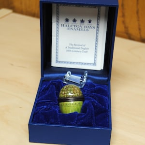Halcyon Days Acorn Enamel Box Vintage Abggoodstuff - Etsy