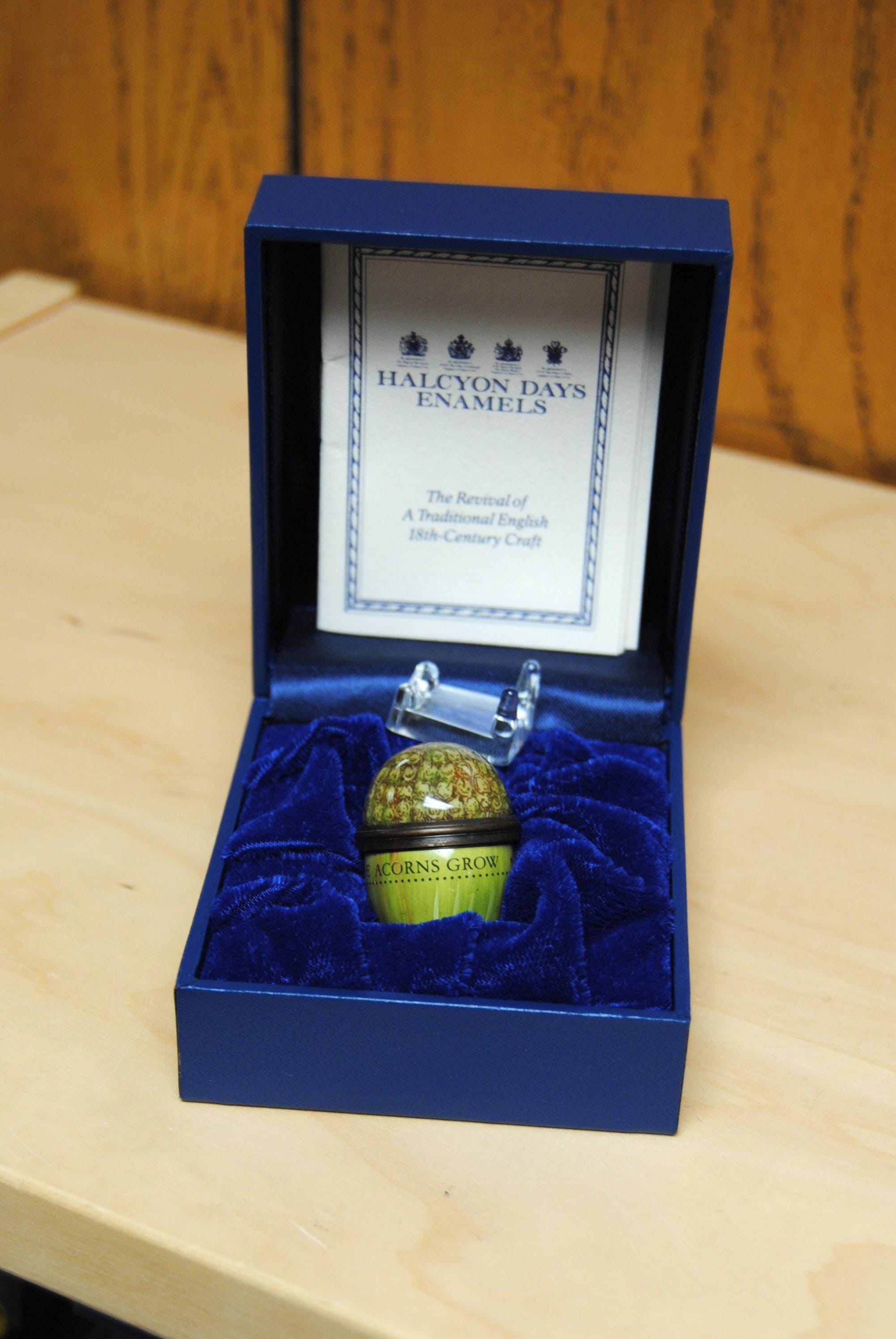 Halcyon Days Acorn Enamel Box Vintage Abggoodstuff - Etsy